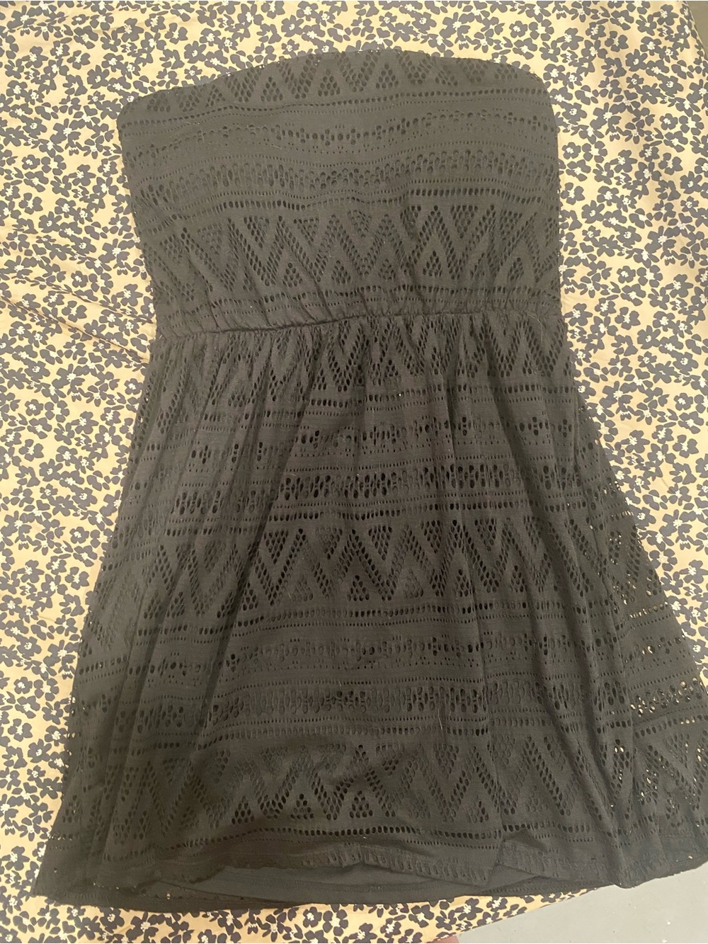 Strapless Black Lace Dress